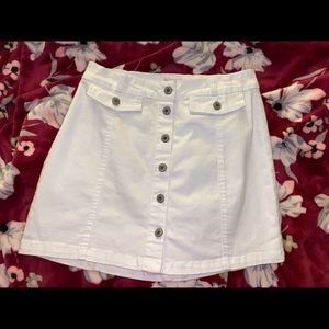 “SO”White Denim Button Down Skirt